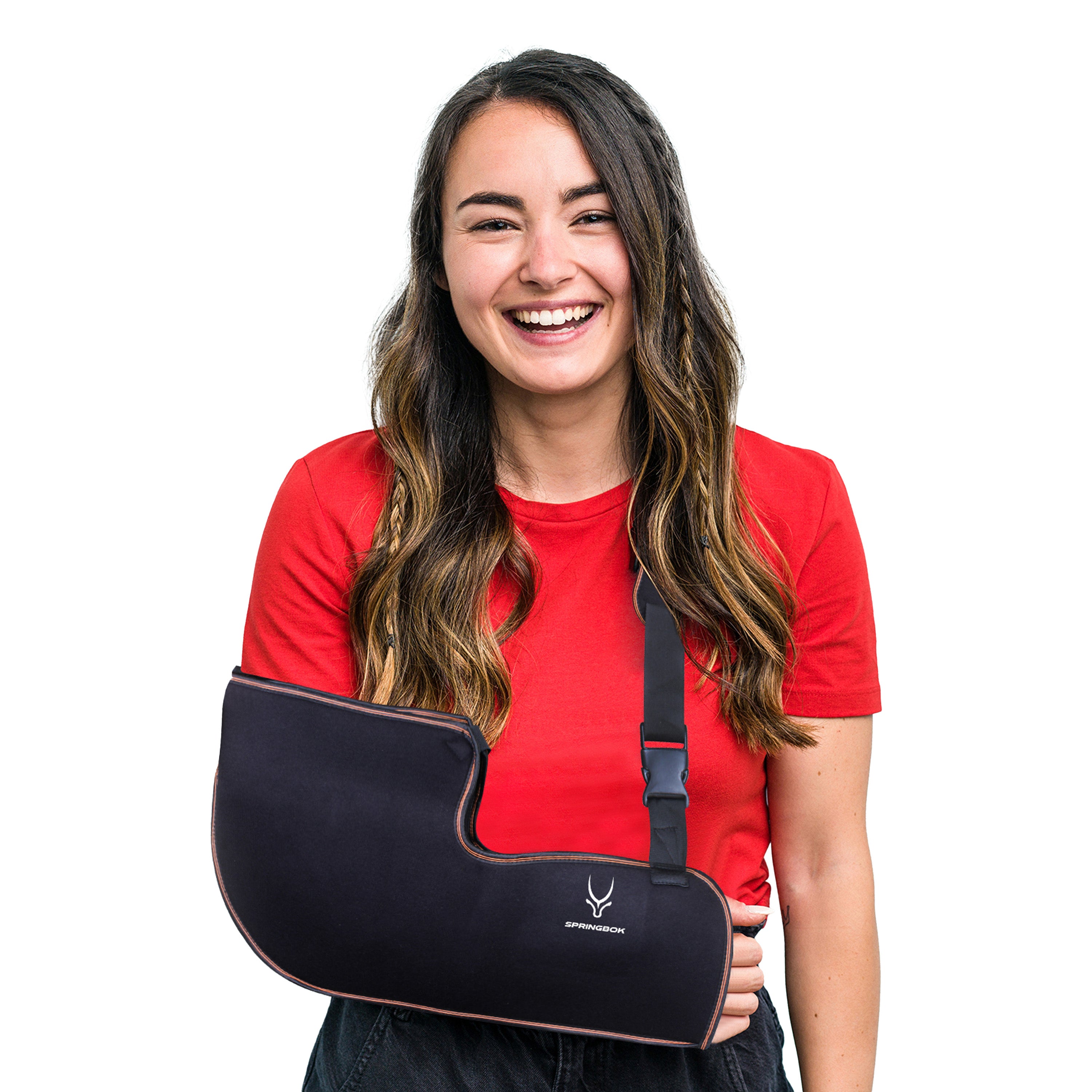 Springbok Arm Sling Shoulder Injury Immobilizer, Men & Women (1Pc, Black) for Pain Relief, Arm Pillow for Rotator Cuff, Sublexion, Surgery, Dislocated, Broken Arm, AC Joint Pain Relief, fit Left or Right Arm