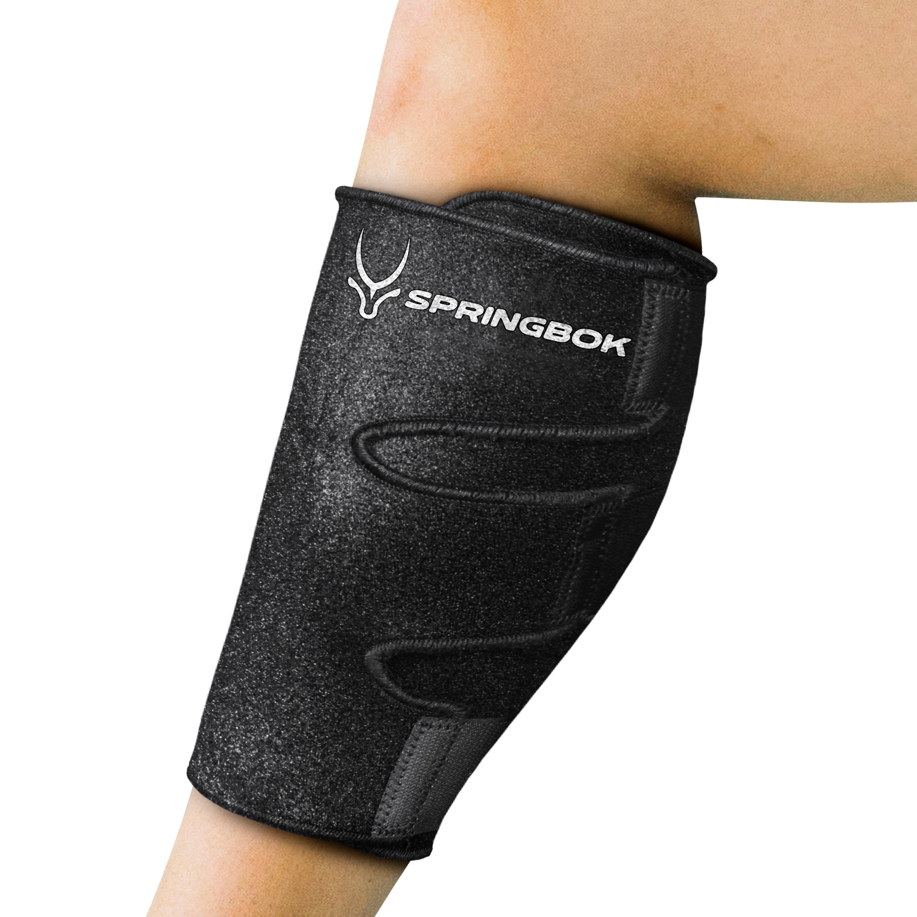 Springbok Calf Compression Sleeve (Black, Pair), Men & Women, Knee Compression Support for Running, Meniscus Tear, Arthritis, Joint Pain Relief