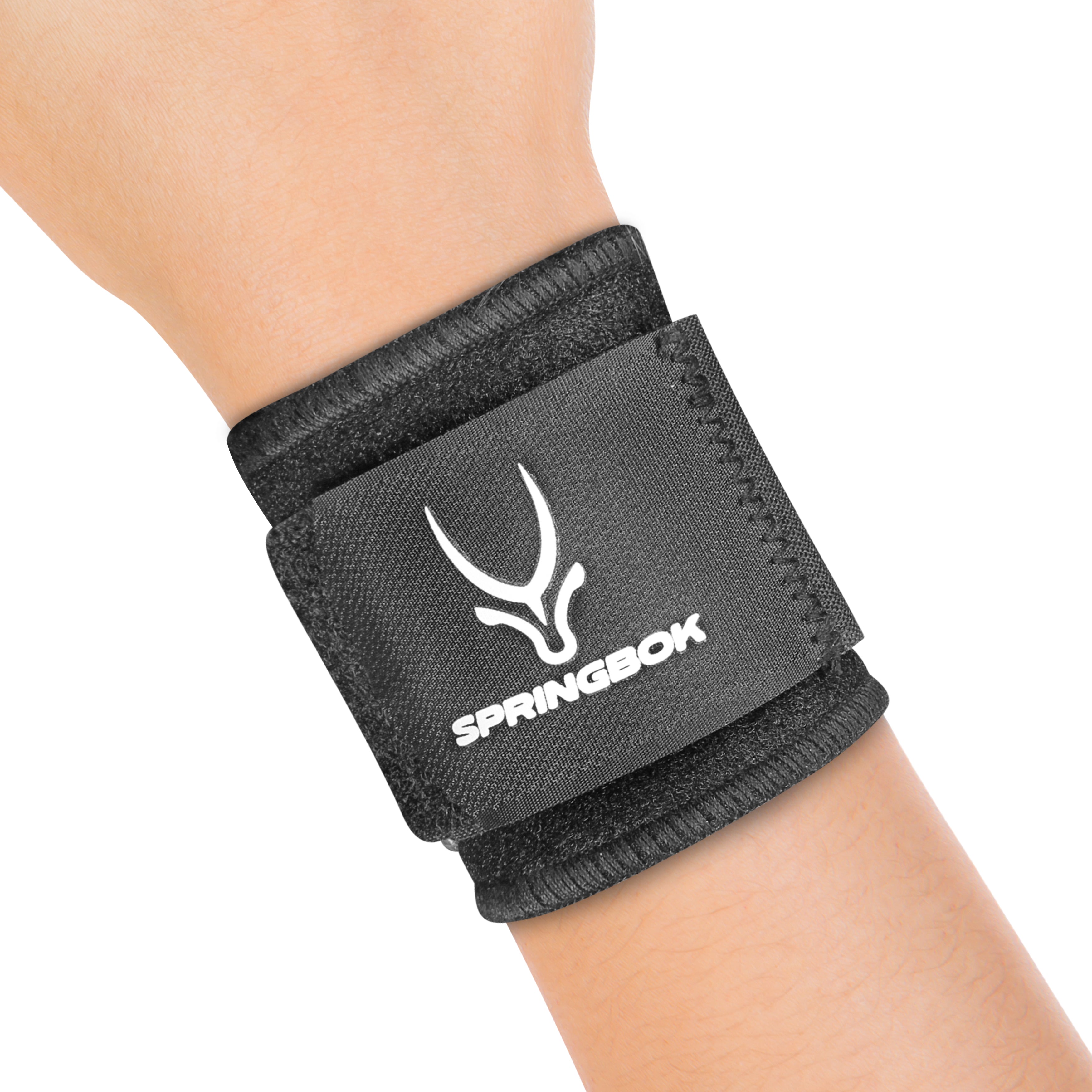 Springbok Carpal Lock Wrist Support Brace, Men & Women (1Pc, Black), Adjustable Wrist Strap for Sports & Gym Workouts, Carpal Tunnel, Arthritis, Tendonitis Sprain, Wrist Wraps for Both Hands, Made with Neoprene fabric