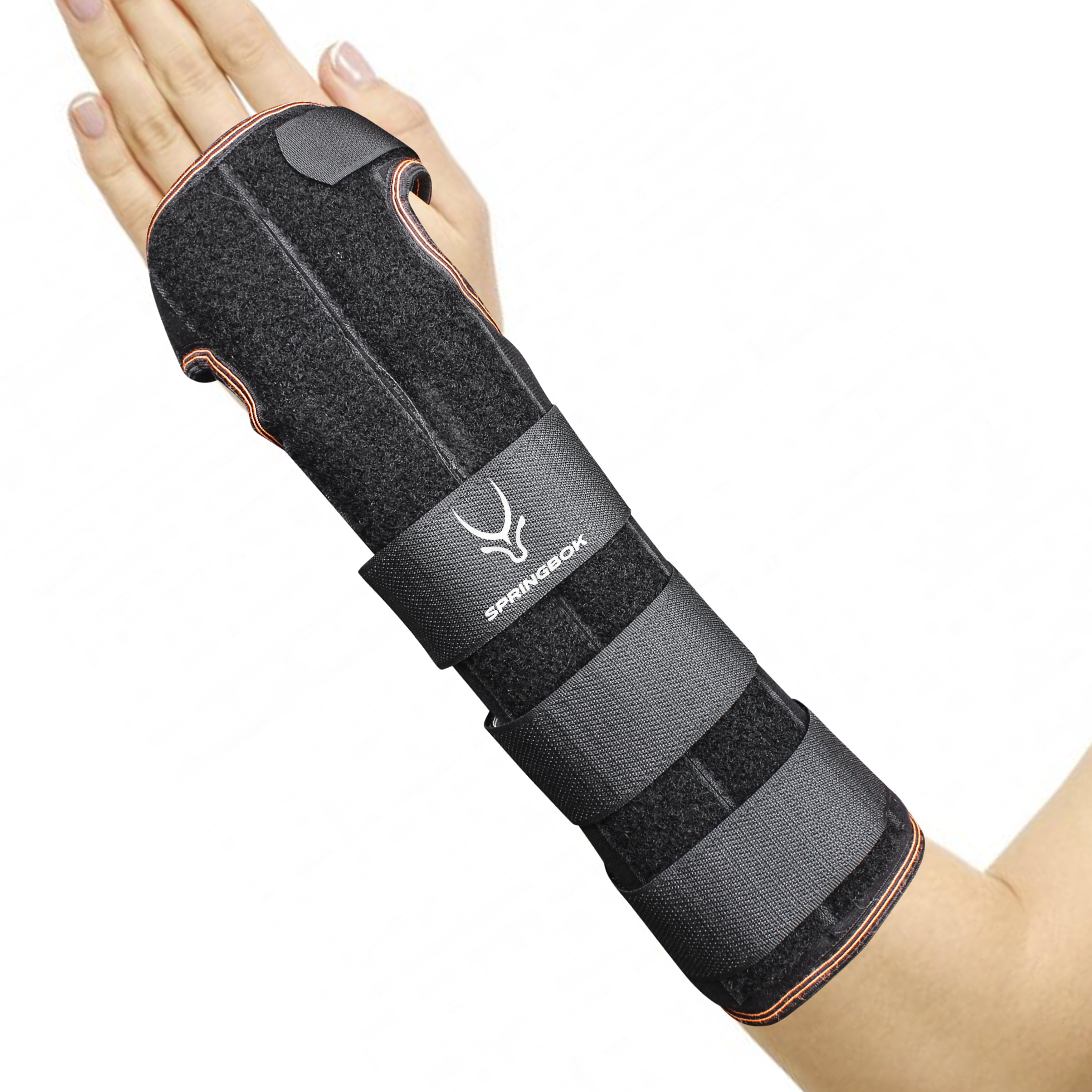 Springbok Forearm Wrist Brace with Carpal Tunnel support for Men and Women with 3 Straps and Metal Splint Stabilizer