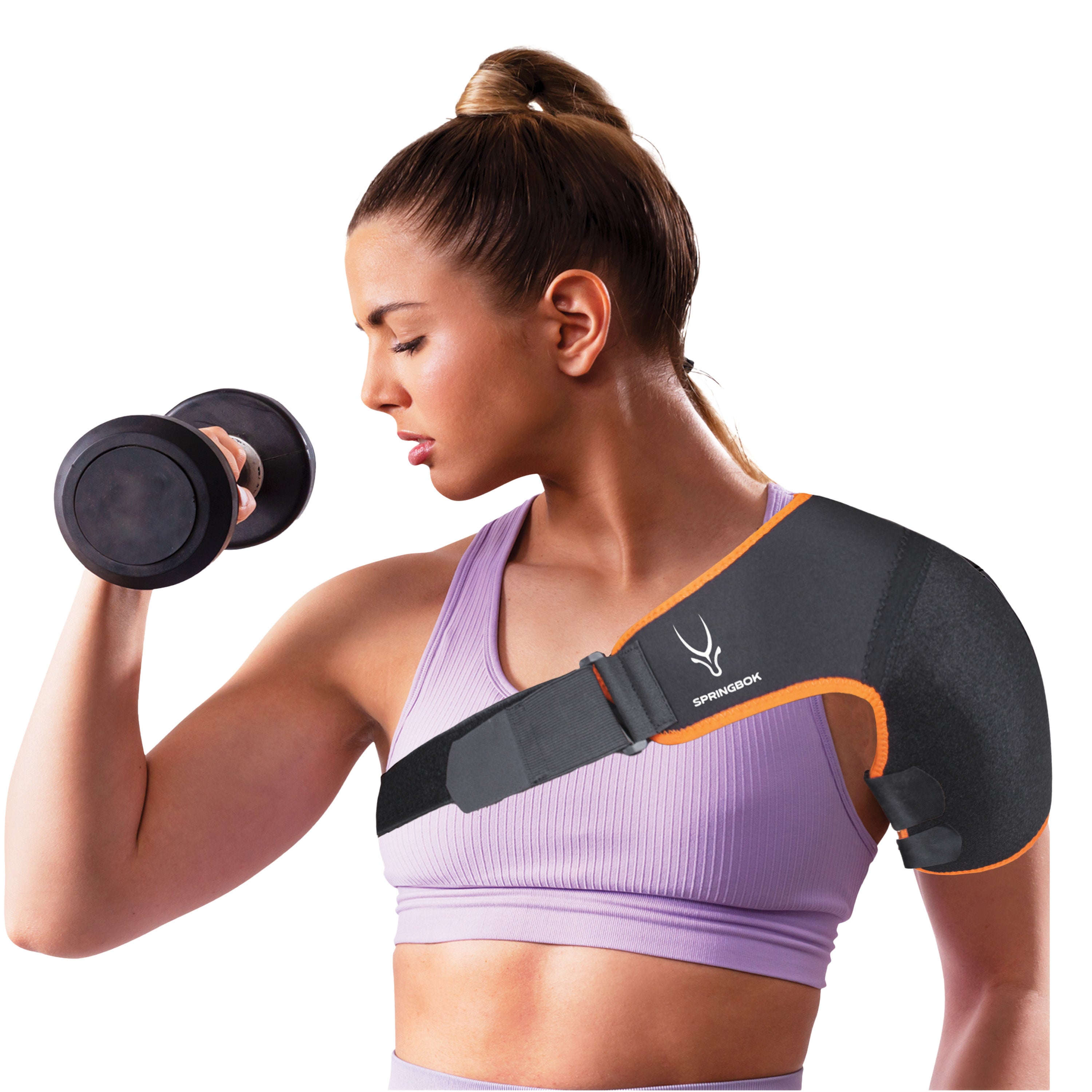 SPRINGBOK Shoulder Immobilizer Brace | Shoulder Sling Support Wrap for Pain Relief | Immobilizer with Adjustable Strap | Torn Rotator Cuff Shoulder Stabilizer Support | Shoulder Compression Sleeve with Pressure Pad (Left/Right) (Left Shoulder)