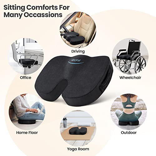 SPRINGBOK Seat Cushion - Office Chair Cushion, Non-Slip Gel & Memory Foam Coccyx Cushion for Tailbone Pain, Office Chair Cushion - Back Pain Relief (Black)