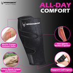 Springbok Calf Compression Sleeve (Black, Pair), Men & Women, Knee Compression Support for Running, Meniscus Tear, Arthritis, Joint Pain Relief