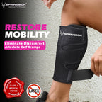 Springbok Calf Compression Sleeve (Black, Pair), Men & Women, Knee Compression Support for Running, Meniscus Tear, Arthritis, Joint Pain Relief
