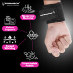 Springbok Carpal Lock Wrist Support Brace, Men & Women (1Pc, Black), Adjustable Wrist Strap for Sports & Gym Workouts, Carpal Tunnel, Arthritis, Tendonitis Sprain, Wrist Wraps for Both Hands, Made with Neoprene fabric