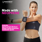 Springbok Carpal Lock Wrist Support Brace, Men & Women (1Pc, Black), Adjustable Wrist Strap for Sports & Gym Workouts, Carpal Tunnel, Arthritis, Tendonitis Sprain, Wrist Wraps for Both Hands, Made with Neoprene fabric