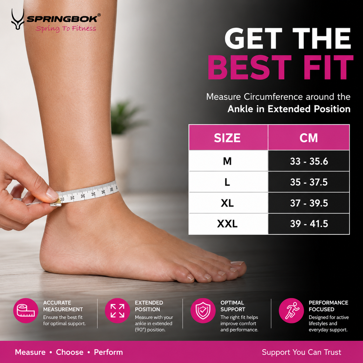 SPRINGBOK ANKLE SUPPORT WITH BINDER
