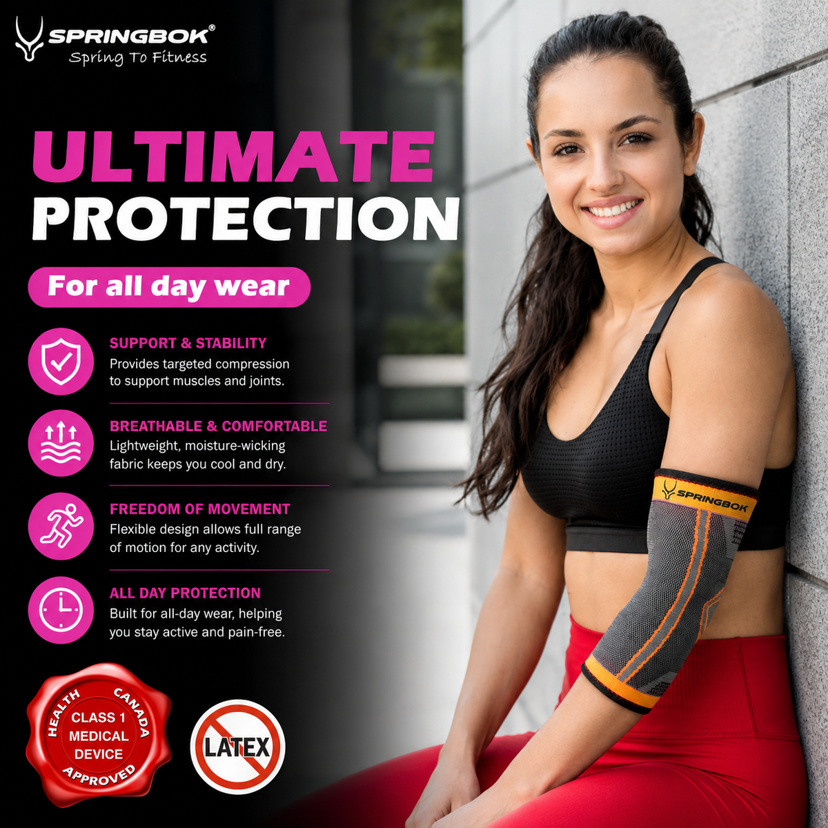 SPRINGBOK ELBOW BRACE COMPRESSION SUPPORT