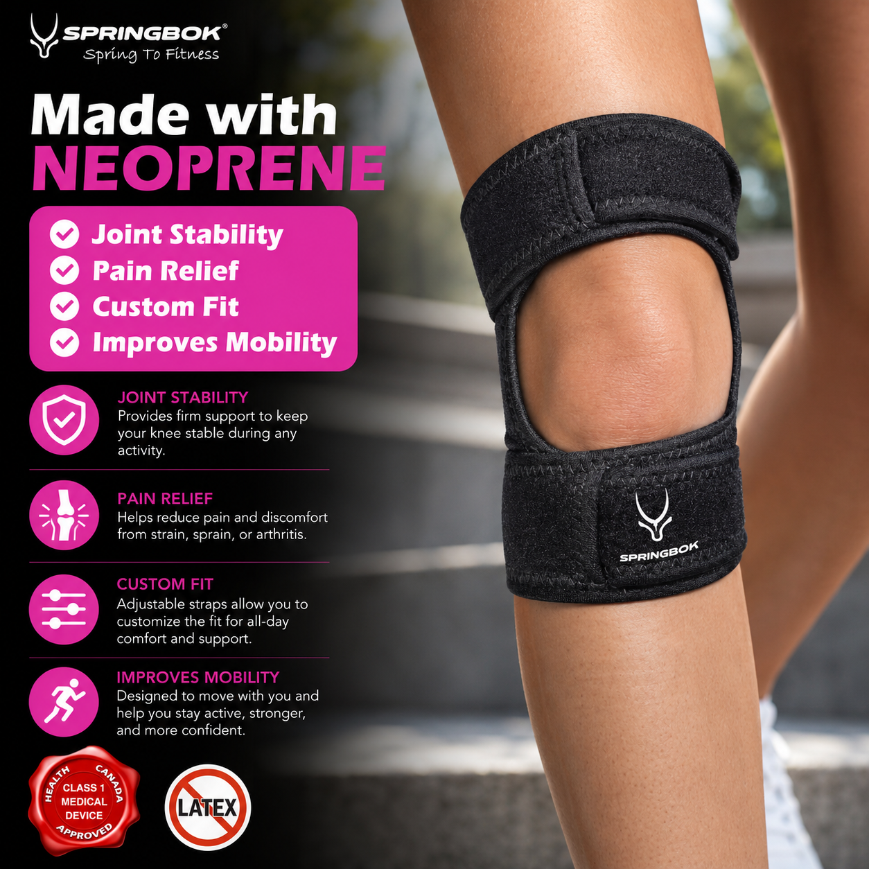 SPRINGBOK SPORT DUAL KNEE STRAP