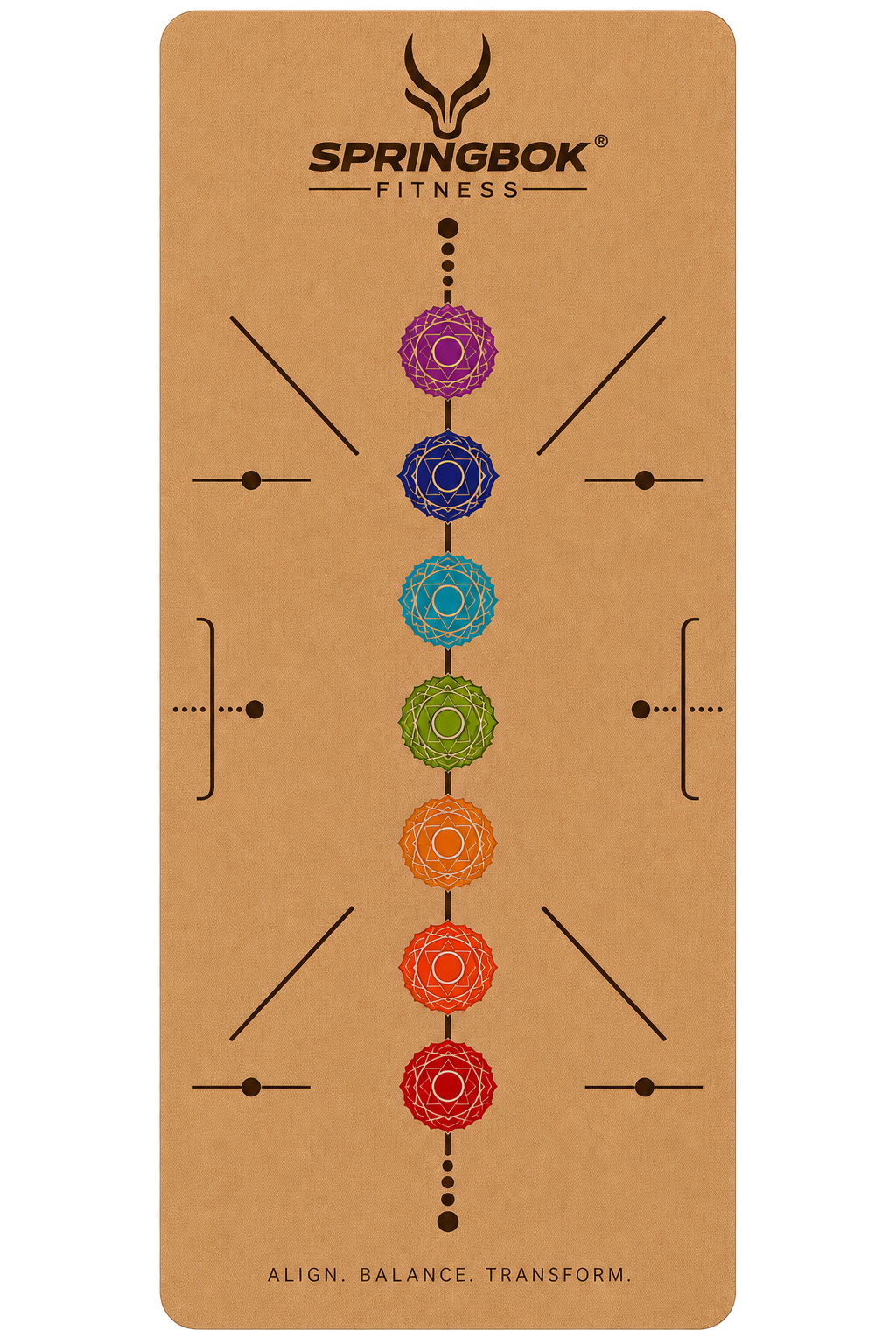 Springbok Chakra Flowalignment Cork Yoga Mat, Natural Cork Color