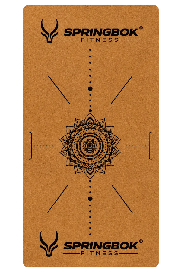 Springbok Mandala Flowdesign Cork Yoga Mat, Natural Cork Color