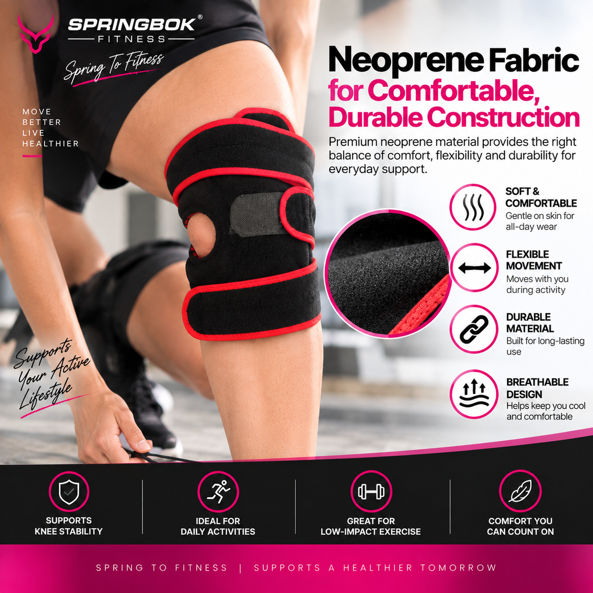 SPRINGBOK KNEE BRACE OPEN PATELLA