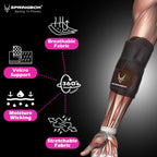 Springbok Elbow Brace Compression 3D Sleeve for Men & Women (Pair) for Tendonitis, Arthritis, Bursitis, Golfers & Tennis Elbow, Weightlifting, Workouts, Pain Relief, Recovery (Pair)