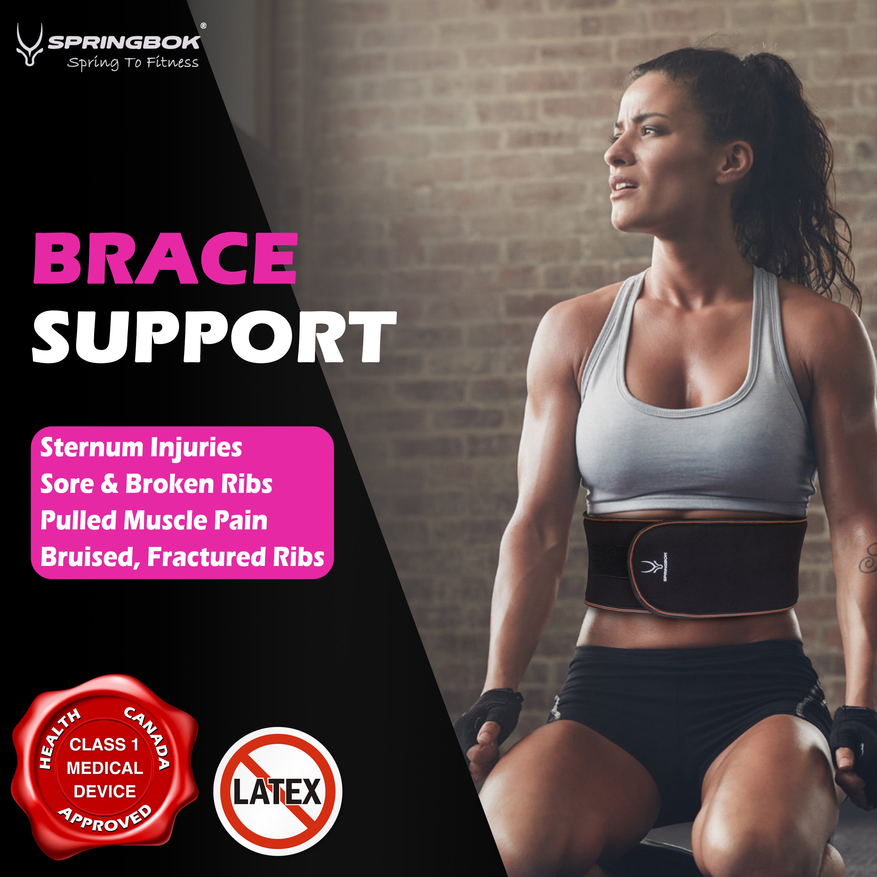 Springbok Rib and Chest Support Brace for men and women for Broken Rib Brace