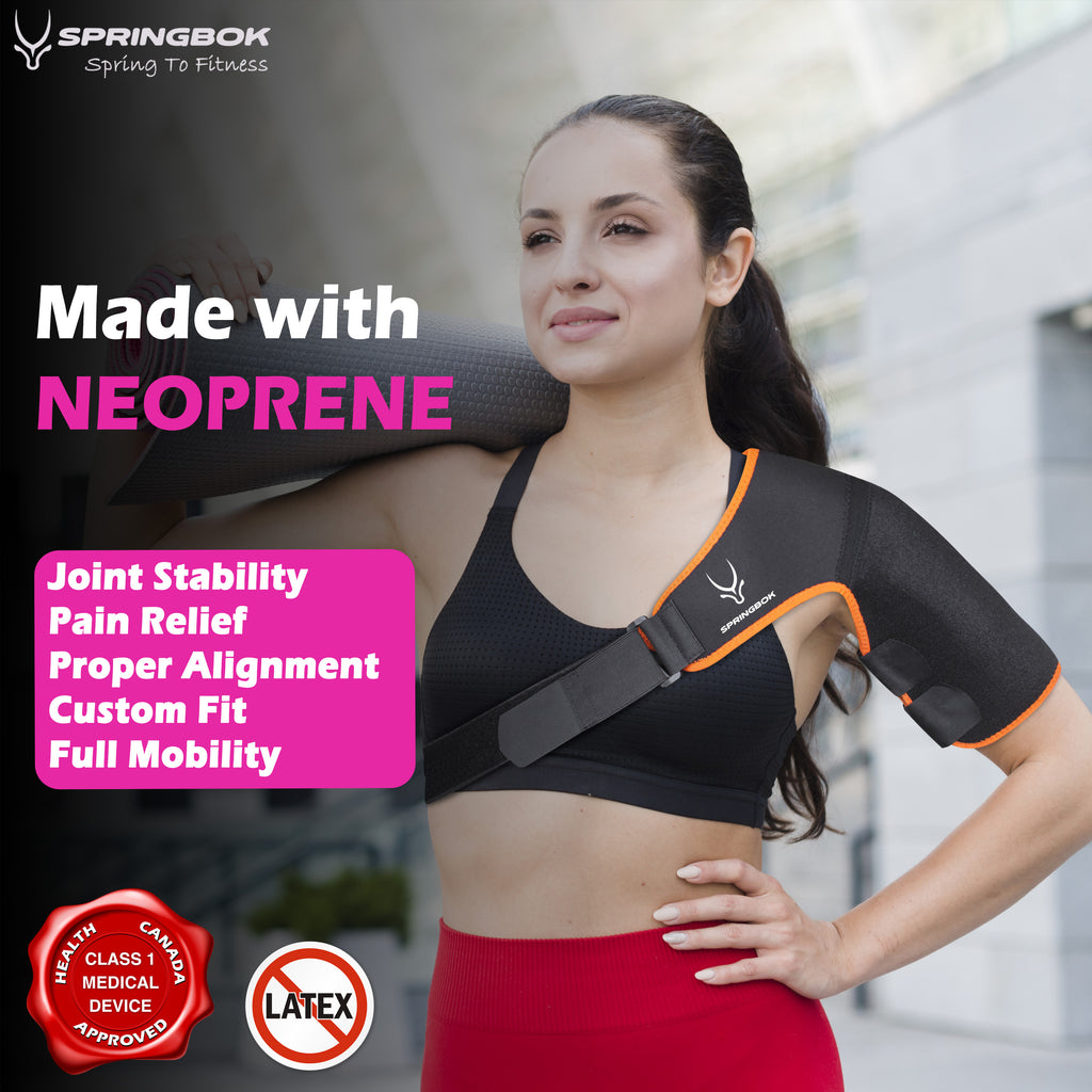 SPRINGBOK Shoulder Immobilizer Brace | Shoulder Sling Support Wrap for Pain Relief | Immobilizer with Adjustable Strap | Torn Rotator Cuff Shoulder Stabilizer Support | Shoulder Compression Sleeve with Pressure Pad (Left/Right) (Left Shoulder)