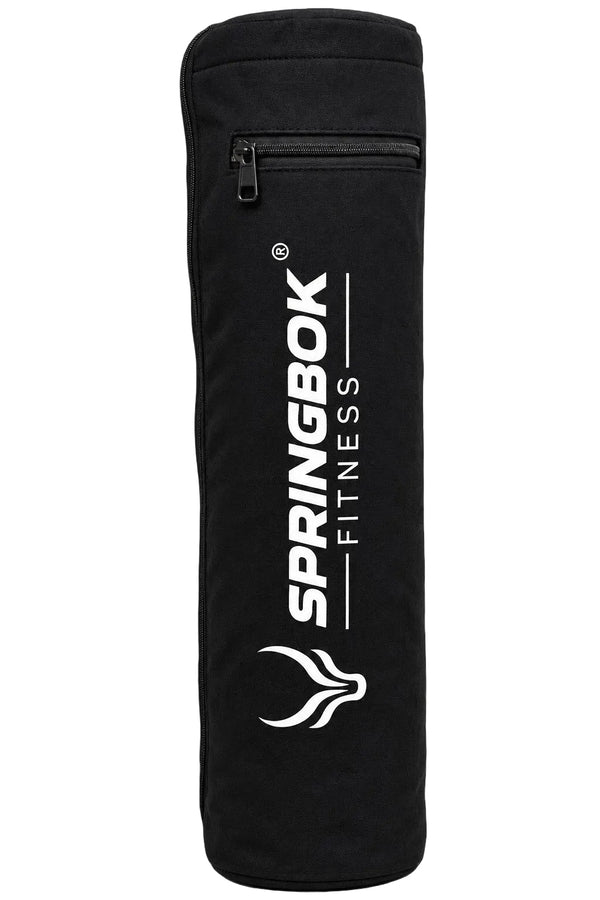 Premium 12 Oz Cotton Yoga Bag with mobile phone pocket, Black Color